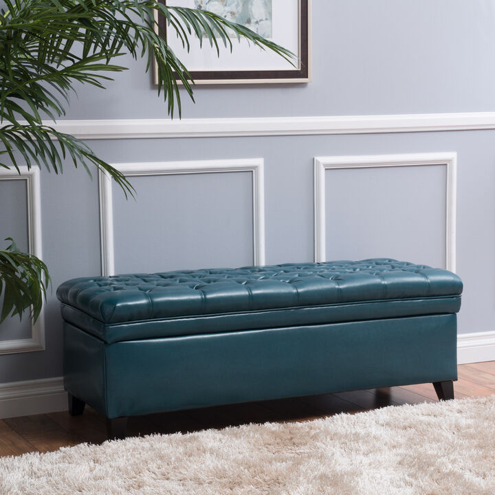 Merax PU Leather Storage Ottoman Bench