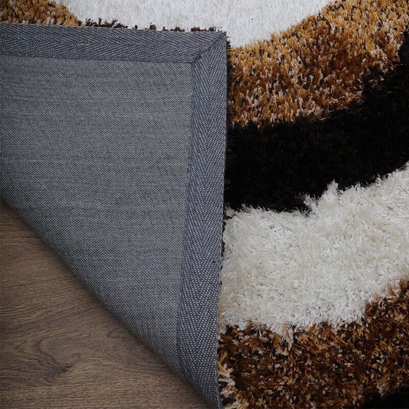 RUGSOTIC CARPETS HAND TUFTED SHAG POLYESTER ECO-FRIENDLY AREA RUGS  - Rectangle, Size, Geometric Modern Design, High Pile Thick Handmade Anti Skid Rugs for Living Room K00082 image number 7