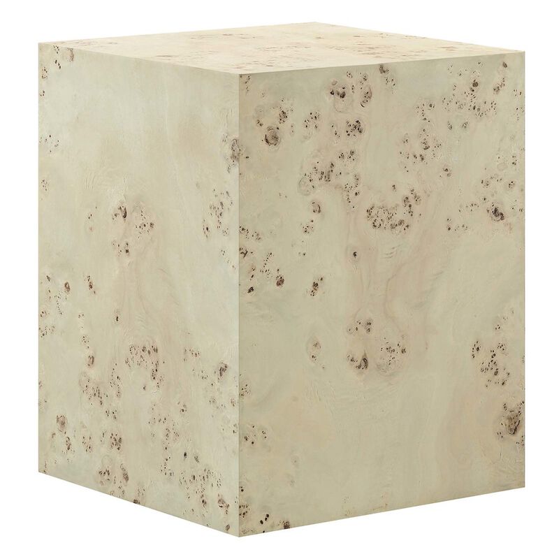 Cosmos 16" Square Burl Wood Side Table image number 0