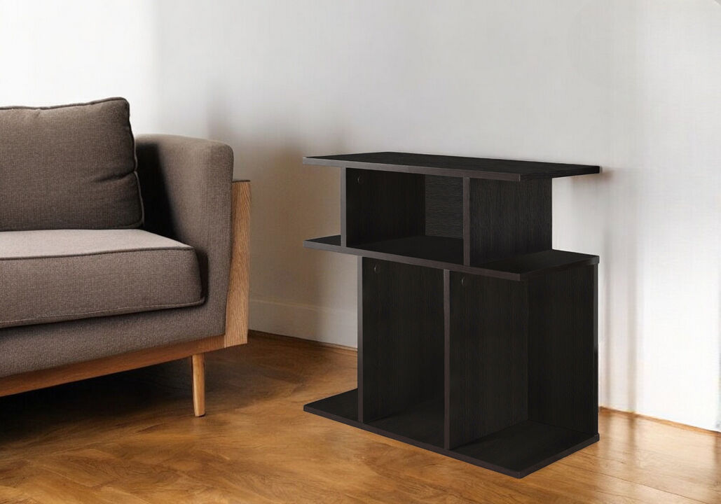 Wood Accent Table with 6 Open Storage Slots &ndash; Ideal for Books, Decor & More