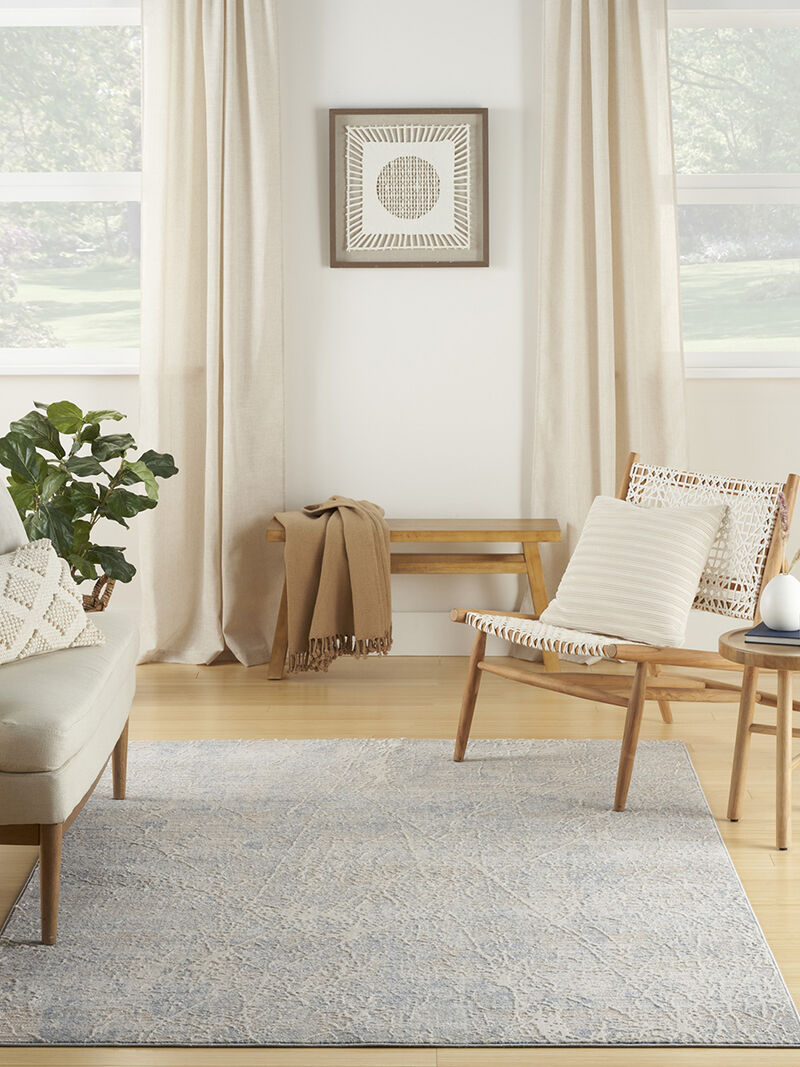 Exhale EXL02 Beige/Blue 5'3" x 7'3" Rug