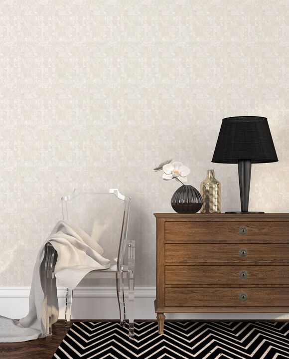 Metallic FX Metallic Tile Beige Wallpaper W78211