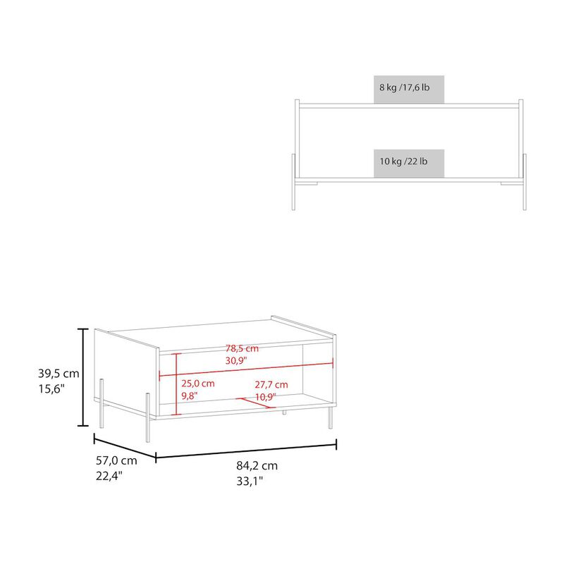 Tuhome Shan Coffee Table White MDF
