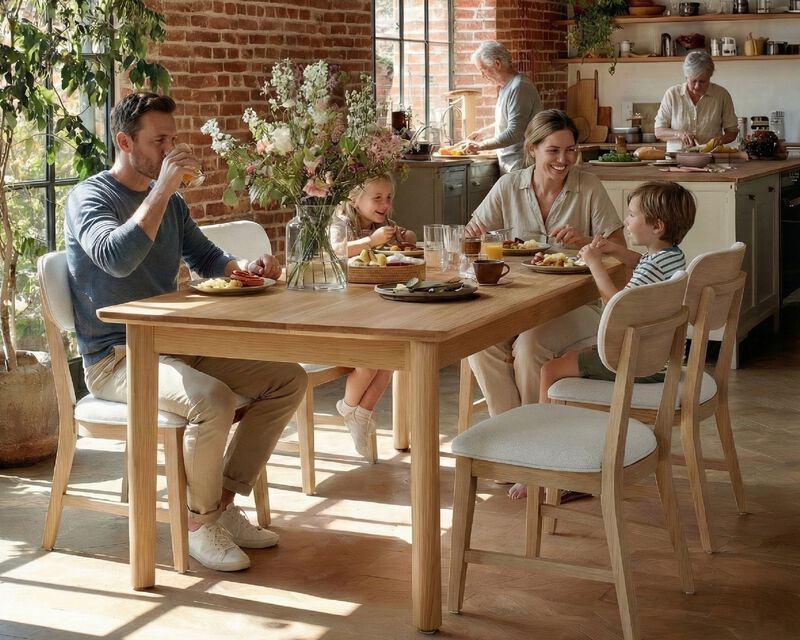 COLAMY PURA Solid Wood Dining Chair with OEKO-TEX&reg; Fabric image number 4