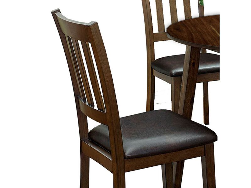 Wooden Dining Table with Ladder Back Style Chairs, Set of 5, Brown - Benzara image number 2