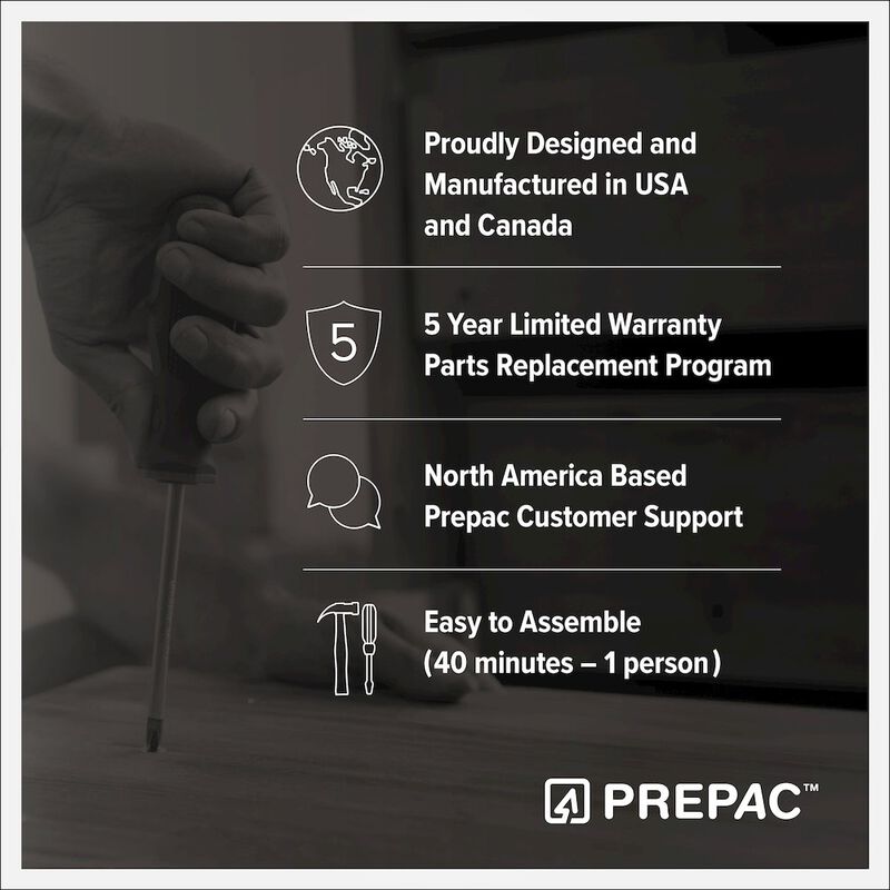 Prepac Simply Modern Black 2 Drawer 23.75 W Nightstand