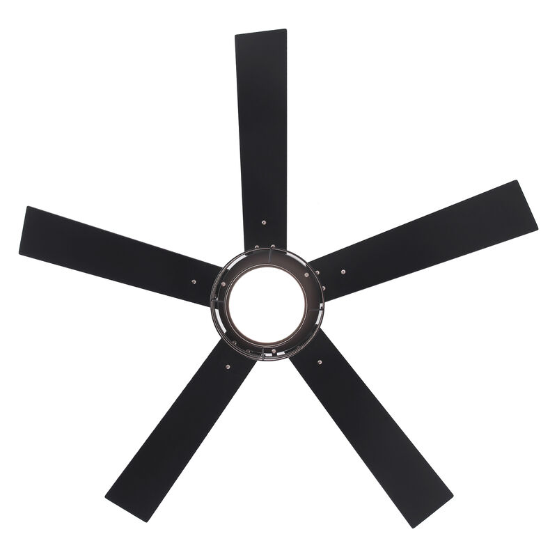 52 in. Black Reversible Blades 6-Speed Ceiling Fan with Light and Remote