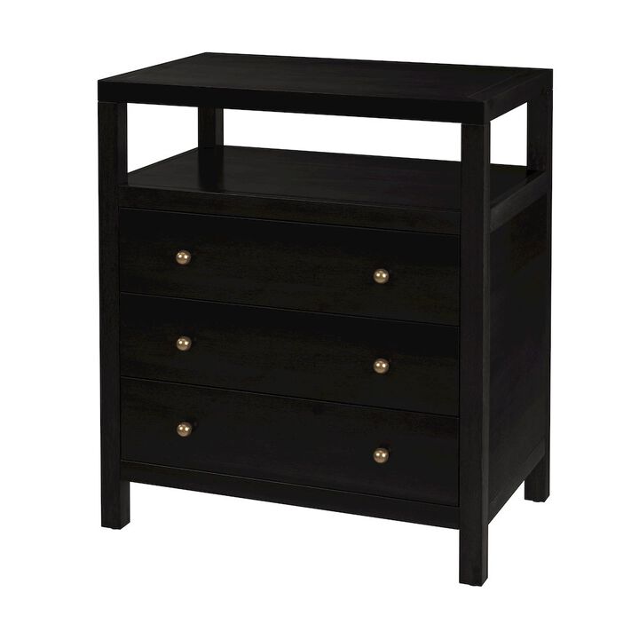Butler Specialty 27 in. W Rectangular Wood 3 Drawer Tall Nightstand with Open Shelf on Top