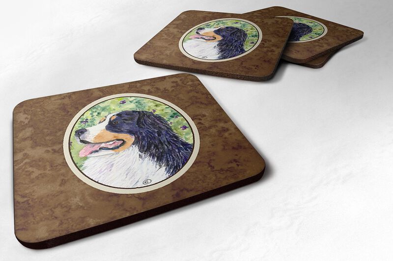 Caroline's Treasures SS8706FC Bernese Mountain Dog Foam Coasters (Set of 4), 3.5 H x 3.5 W, Multicolor image number 0