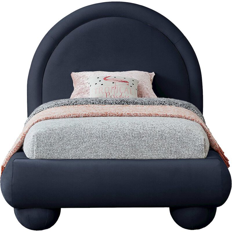 Meridian Furniture Madrid Navy Velvet Twin Bed