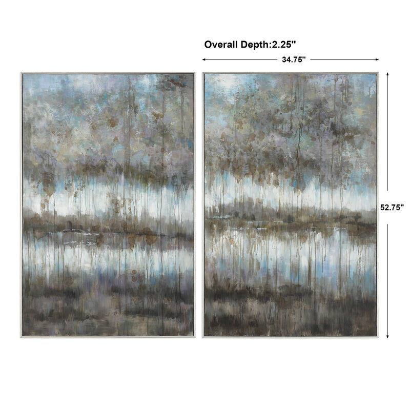 Gray Reflections Landscape Art (Set of 2)