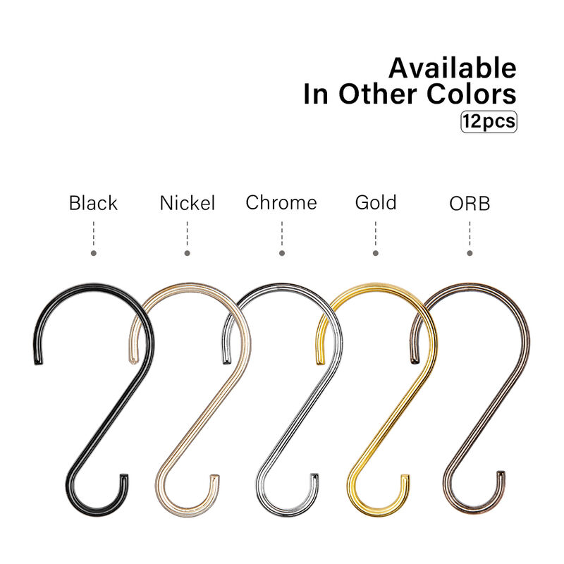 Zinc Shower Curtain Hooks, Set of 12 image number 8