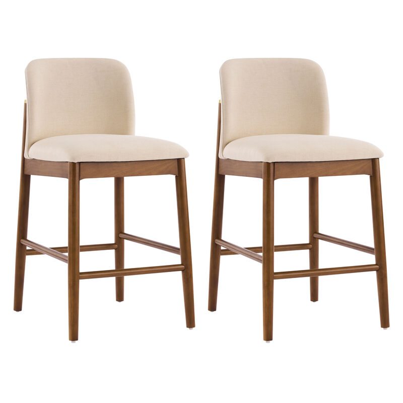 Christopher Knight Home Iven Modern Rubberwood Upholstered Counter Stools (Set of 2) image number 0