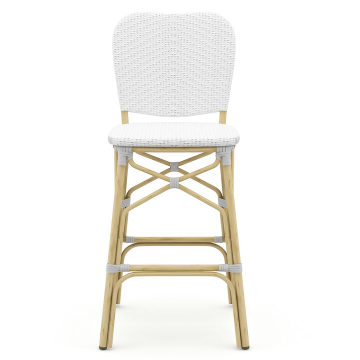 Adino White Patio Bar Chairs