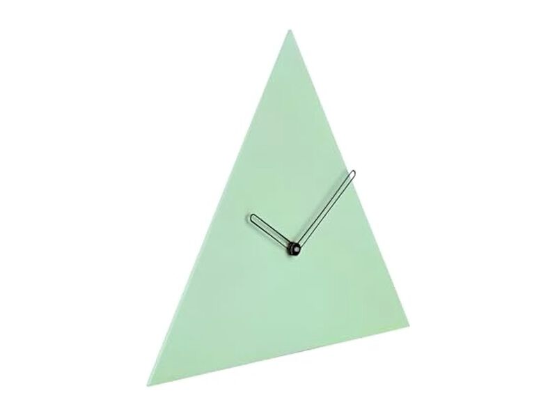 Triangle Mdf Wood Minimalist Green Pack Wall Clock 30 Cm Modern image number 3