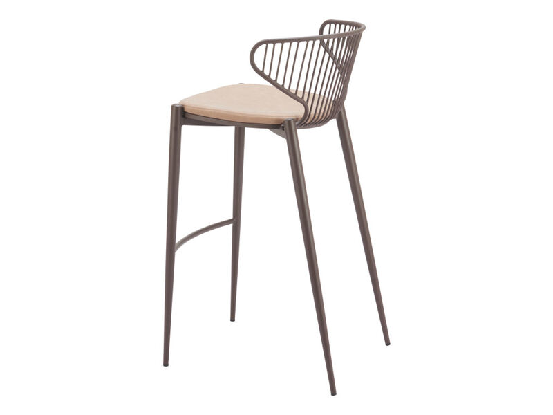 Silues Barstool (Set of 2) Taupe & Brown