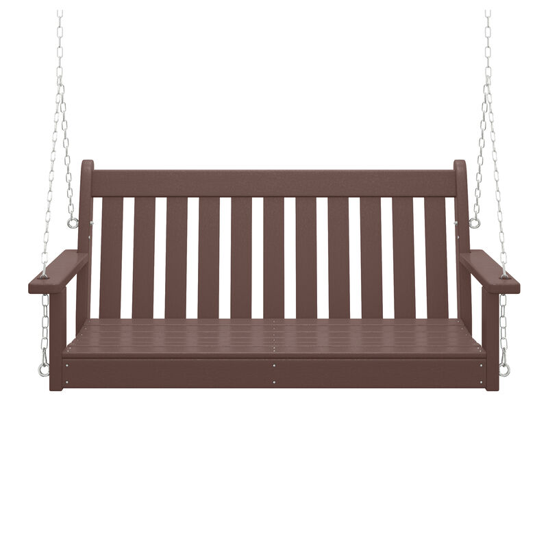 WestinTrends Outdoor Patio HDPE Hanging Front Porch Swing Bench