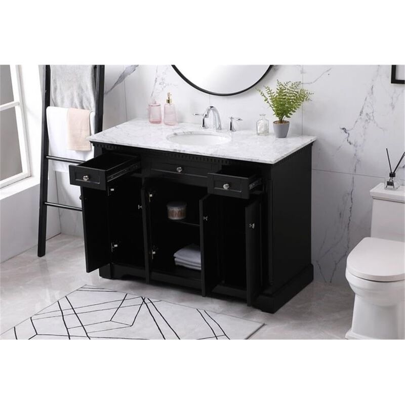 Elegant Kitchen and Bath 48 inch Single bathroom vanity set in black image number 8