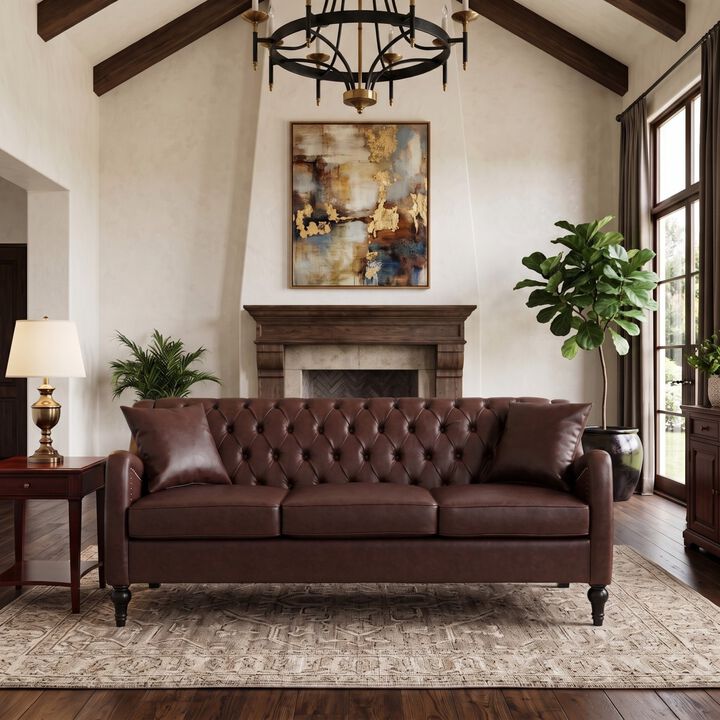 Zutung PU Leather 3‑Seater Sofa