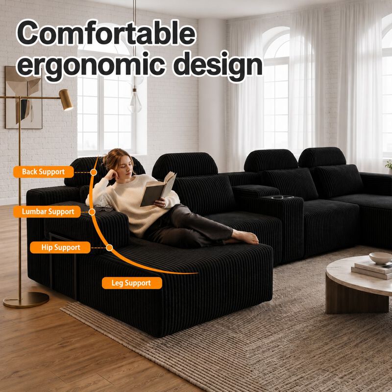 Kupkex U-Shaped Sectional Sofa image number 5