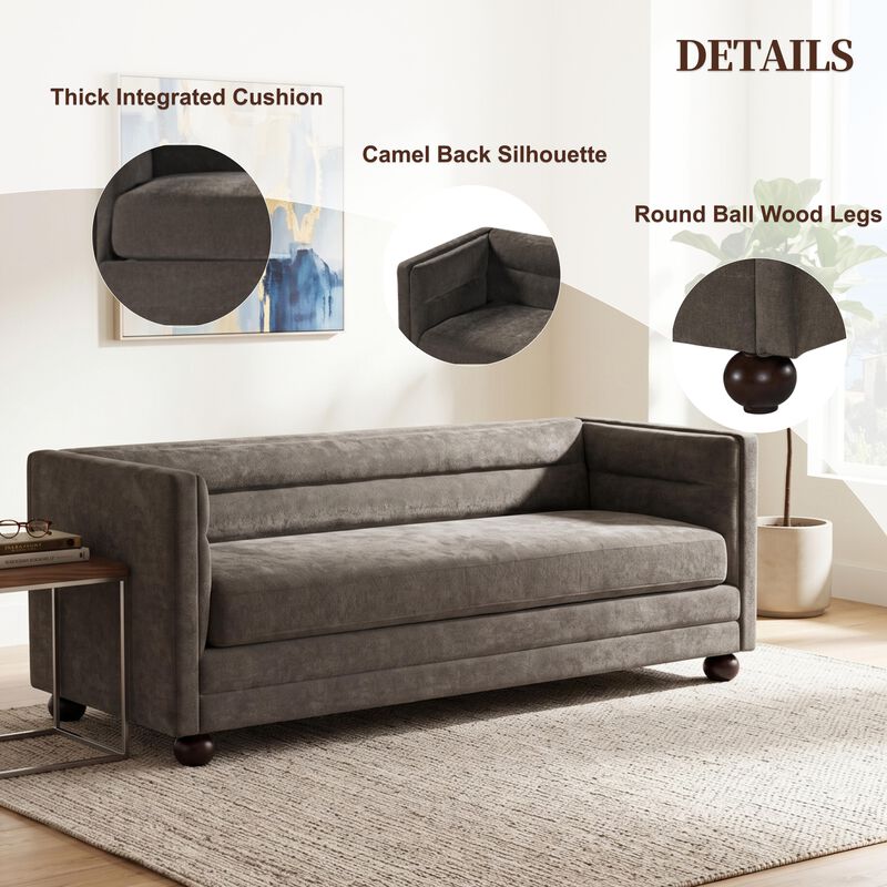 Gaxgox Modern Chenille 3 Seater Sofa image number 3