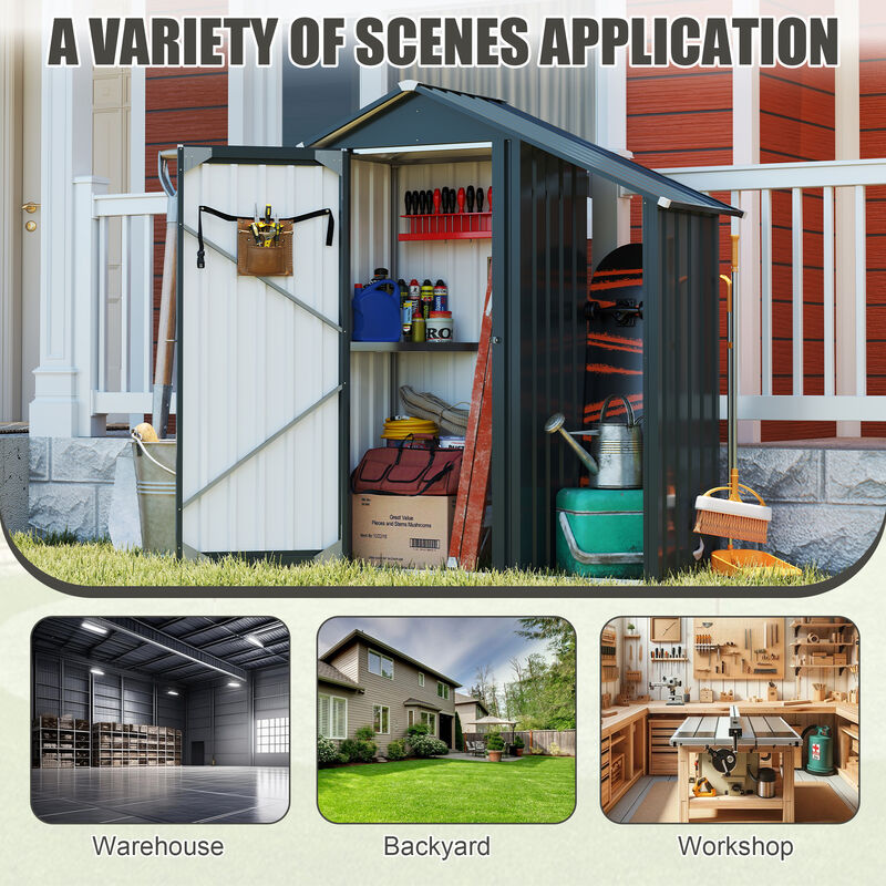 Small Metal Compact Garden shed with High-quality Galvanized Iron Sheet image number 5