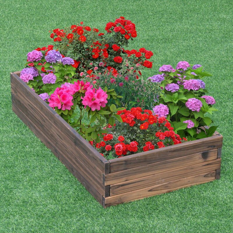 Elevated Wooden Garden Planter Box Bed Kit image number 2