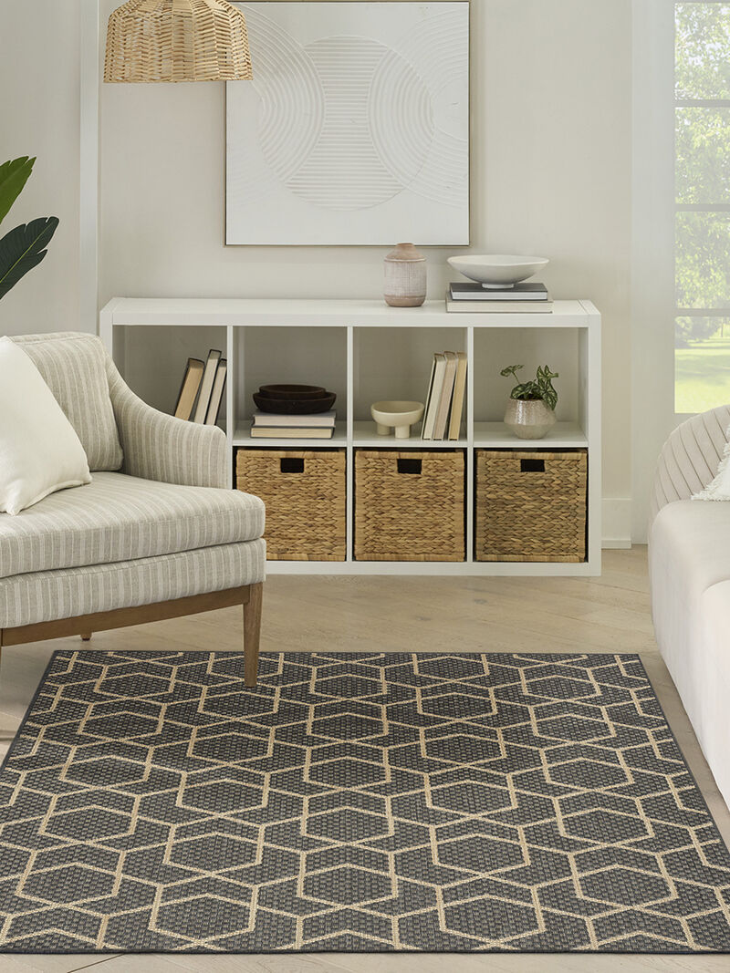 Horizon Indoor/Outdoor HOZ01 Charcoal 4' x 6' Rug