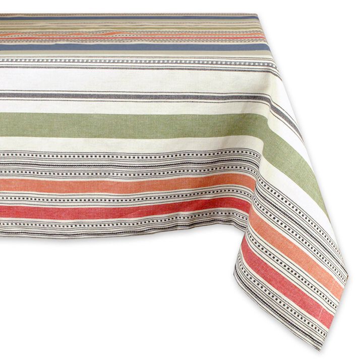 104" x 60" Subtle Colored Striped Rectangular Tablecloth