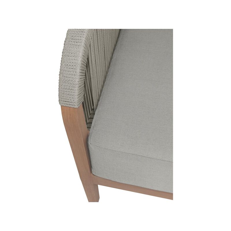 Meridian Furniture Maui Grey Water Resistant Fabric Outdoor Patio Loveseat