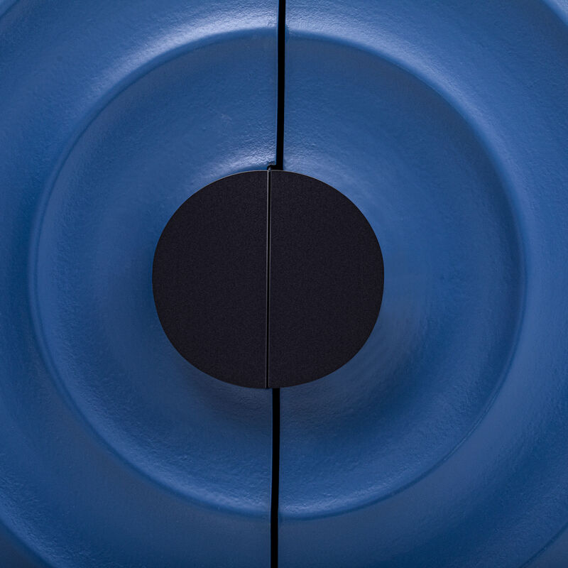 TATEUS Modern Wooden Sideboard Cabinet – Water Wave Doors, Rubberwood Veneer & Adjustable Shelves