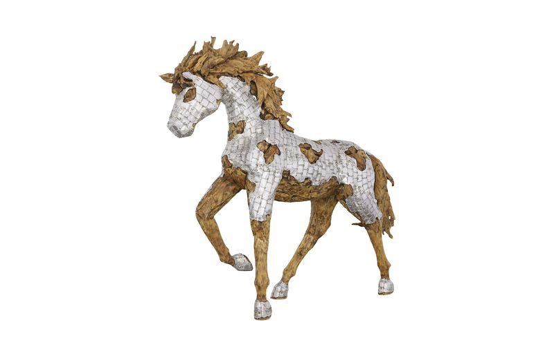 Mustang Galloping Horse Armored Sculpture