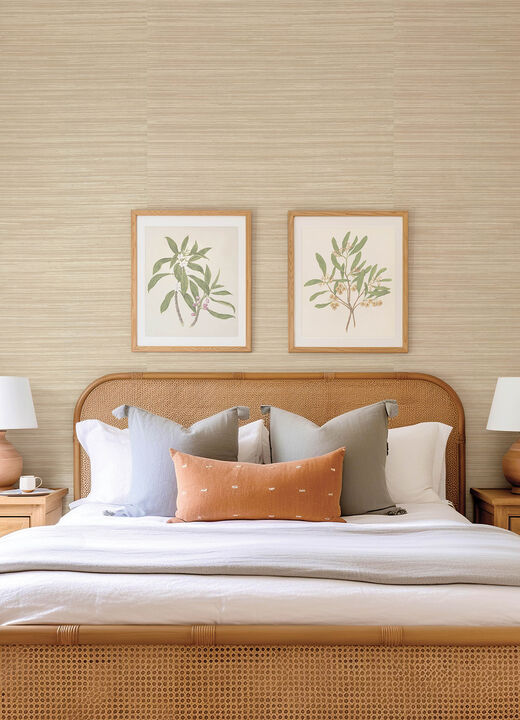 Reynier Wheat Hemp Wallpaper
