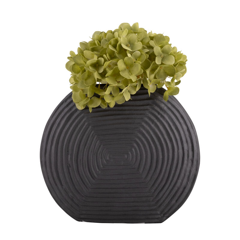 Metal Swirl Pattern Vase, Grey image number 3