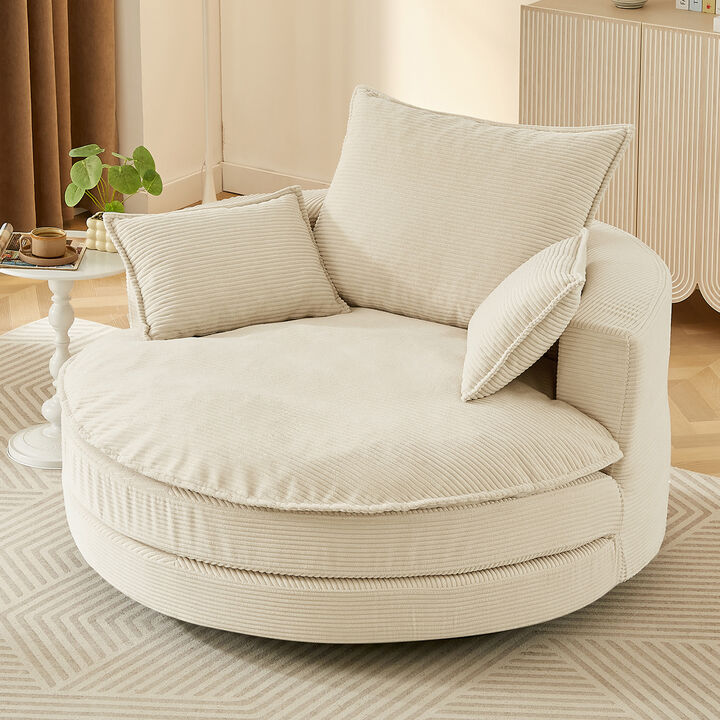 Vikber Accent Swivel Barrel Chair