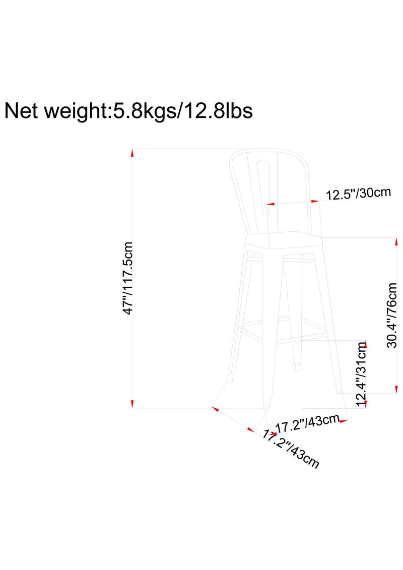Fletcher 30 inch Metal Bar Stool (Set of 2)
