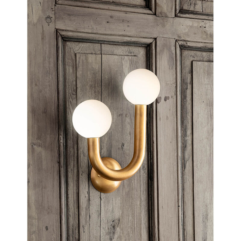 Happy Sconce Left Side in Natural Brass