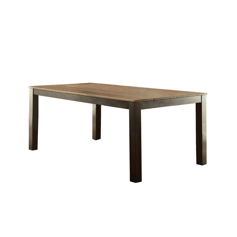 Marshall Transitional Style Dining Table, Rustic Oak Finish