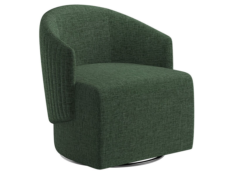 BELLEZE Swivel Accent Chair, Modern Upholstered Swivel Armchair 360 Degree Barrel Chair Comfy Corner Chair for Living Room Bedroom - Malta (Green)