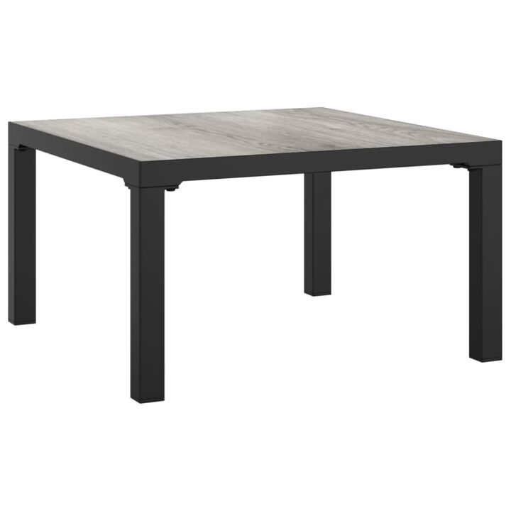 vidaXL Durable Outdoor Patio Coffee Table - Perfect for Garden and Porch Use, Made from Sturdy DPC and Powder-Coated Steel, Square Shape, Gray 21.7"x21.7"x12.2"