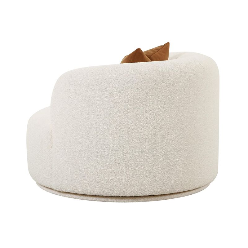 Casafoyer Fickle Cream Boucle Swivel Chair image number 2