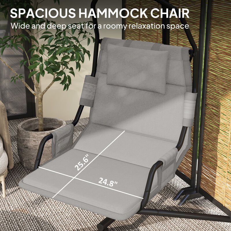 Hivvago Hammock Chair with Stand & Cushion image number 3