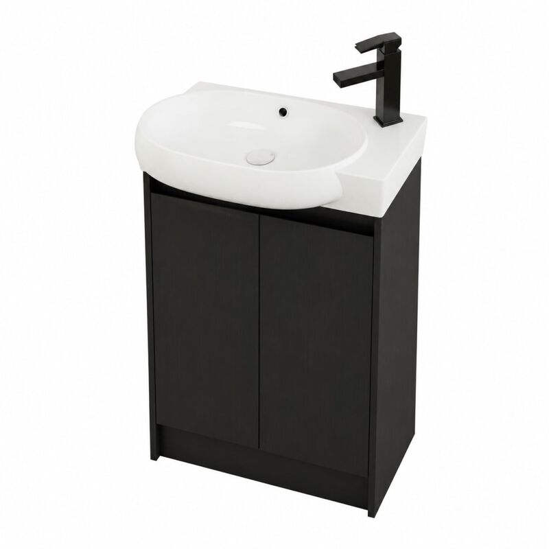 ELEMENT ACE 23 Inch Freestanding Bathroom Vanity with Ceramic Sink, Adjustable Shelves, Soft Close Doors, Water Resistant Finish image number 0