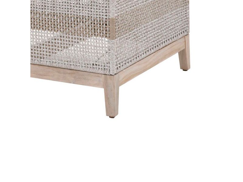 Interwoven Rope Wooden Coffee Table with Glass Top, Gray and Brown-Benzara
