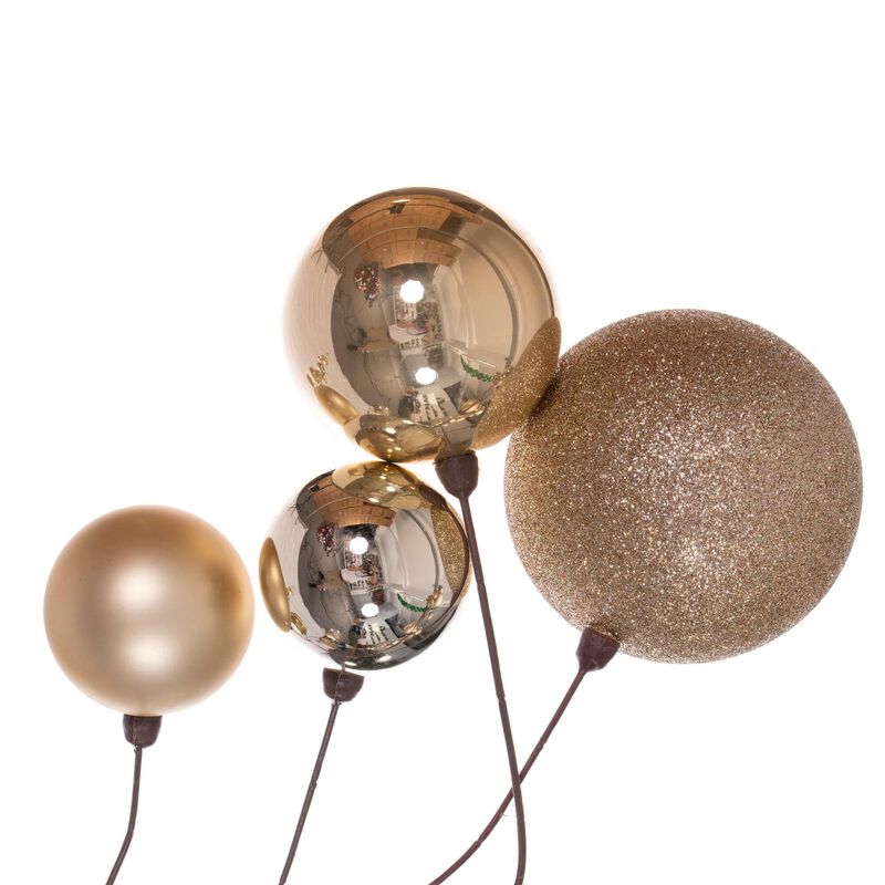 Vickerman 10' Champagne and Rose Assorted Finish Branch Ball Ornament Garland. image number 2