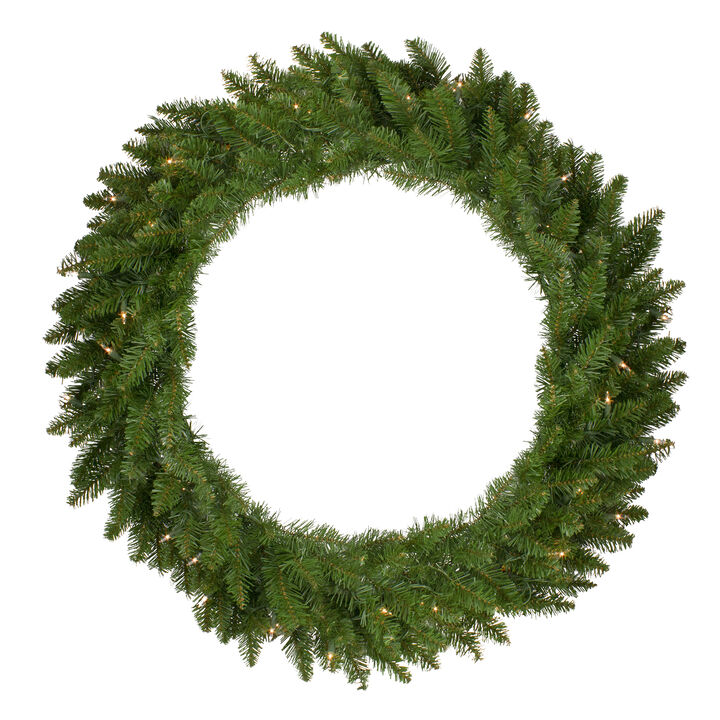Pre-Lit Eastern Pine Artificial Christmas Wreath  36-Inch  Clear Lights