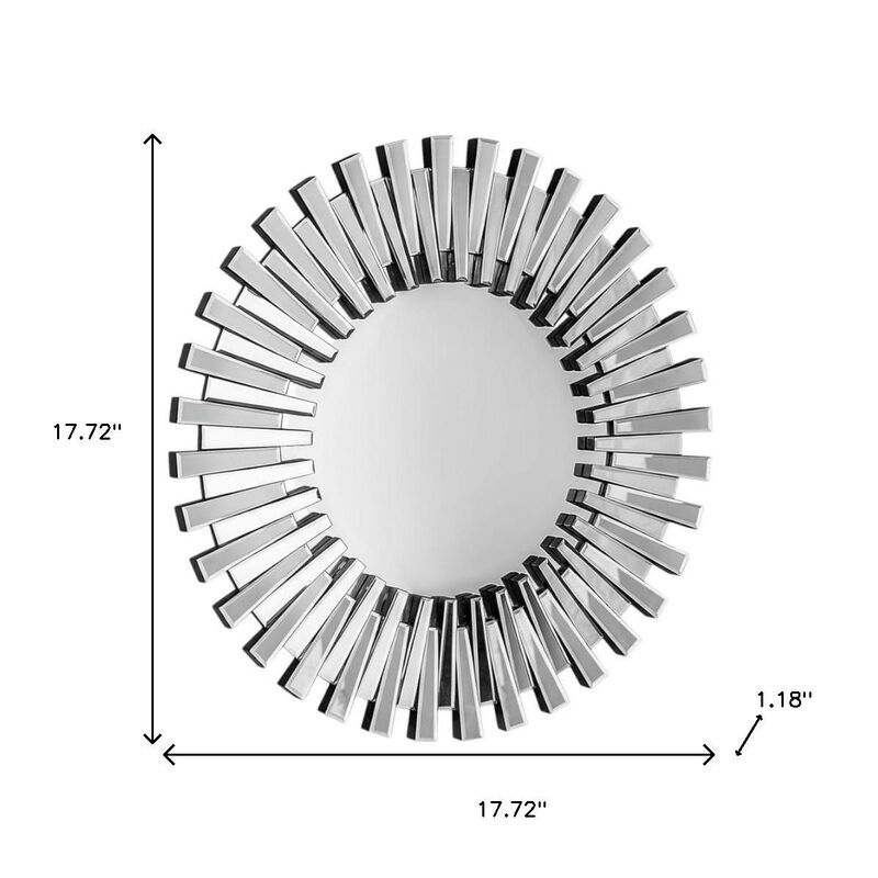 HomeRoots 18" Silver Glass Sunburst Framed Accent Mirror image number 4