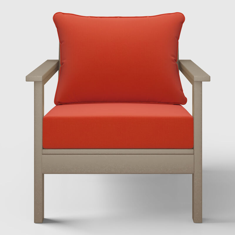 WestinTrends Outdoor Modern HDPE Patio Club Chairs with Deep Seat Cushions (Set of 2)