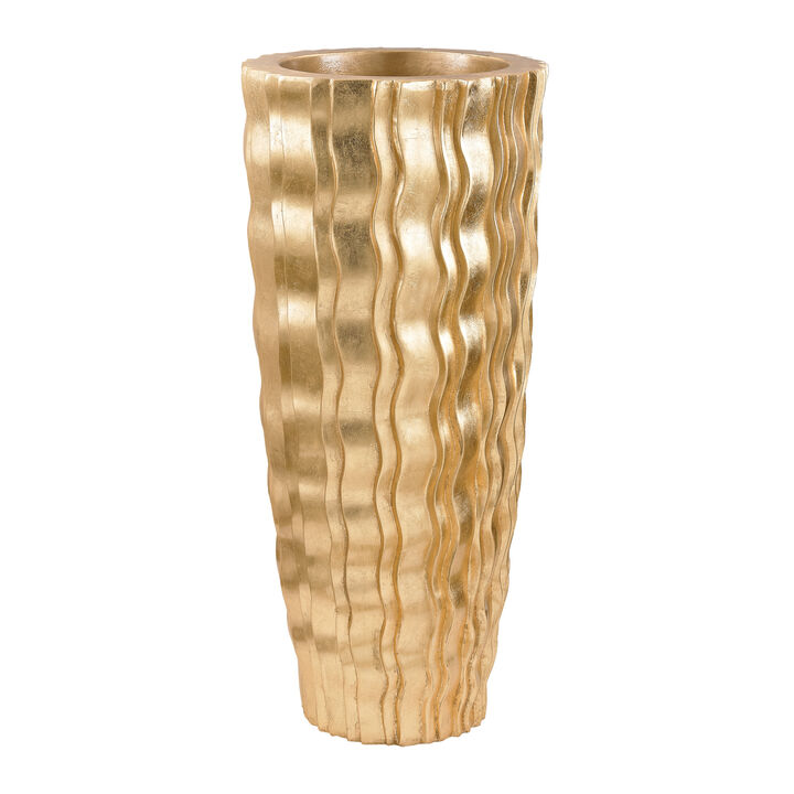 Wave Vase small in Gold