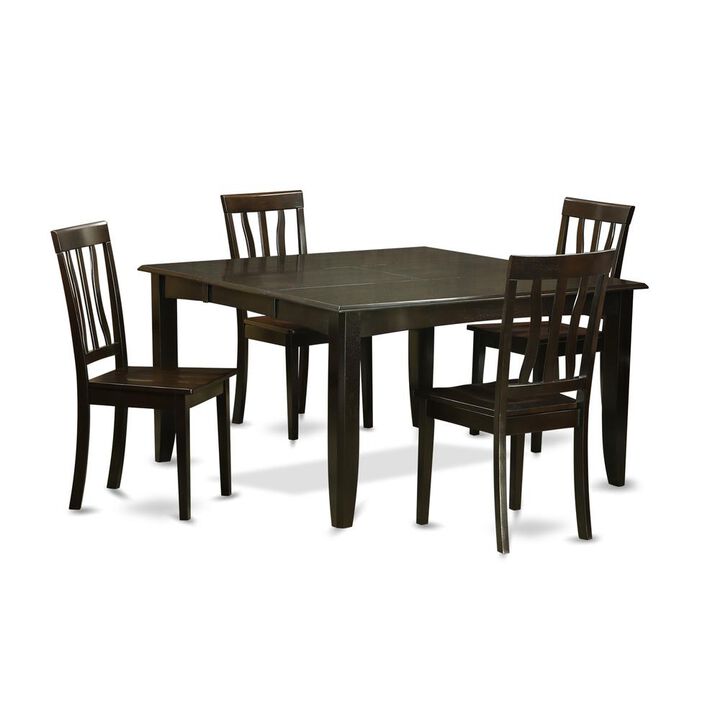5 Pc Dining room set for 4-Table with Leaf and 4 Kitchen Chairs.